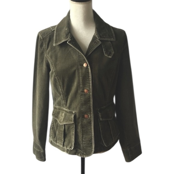 Eddie Bauer women’s “washed” corduroy stretch blazer in green, Size small - Picture 1 of 4